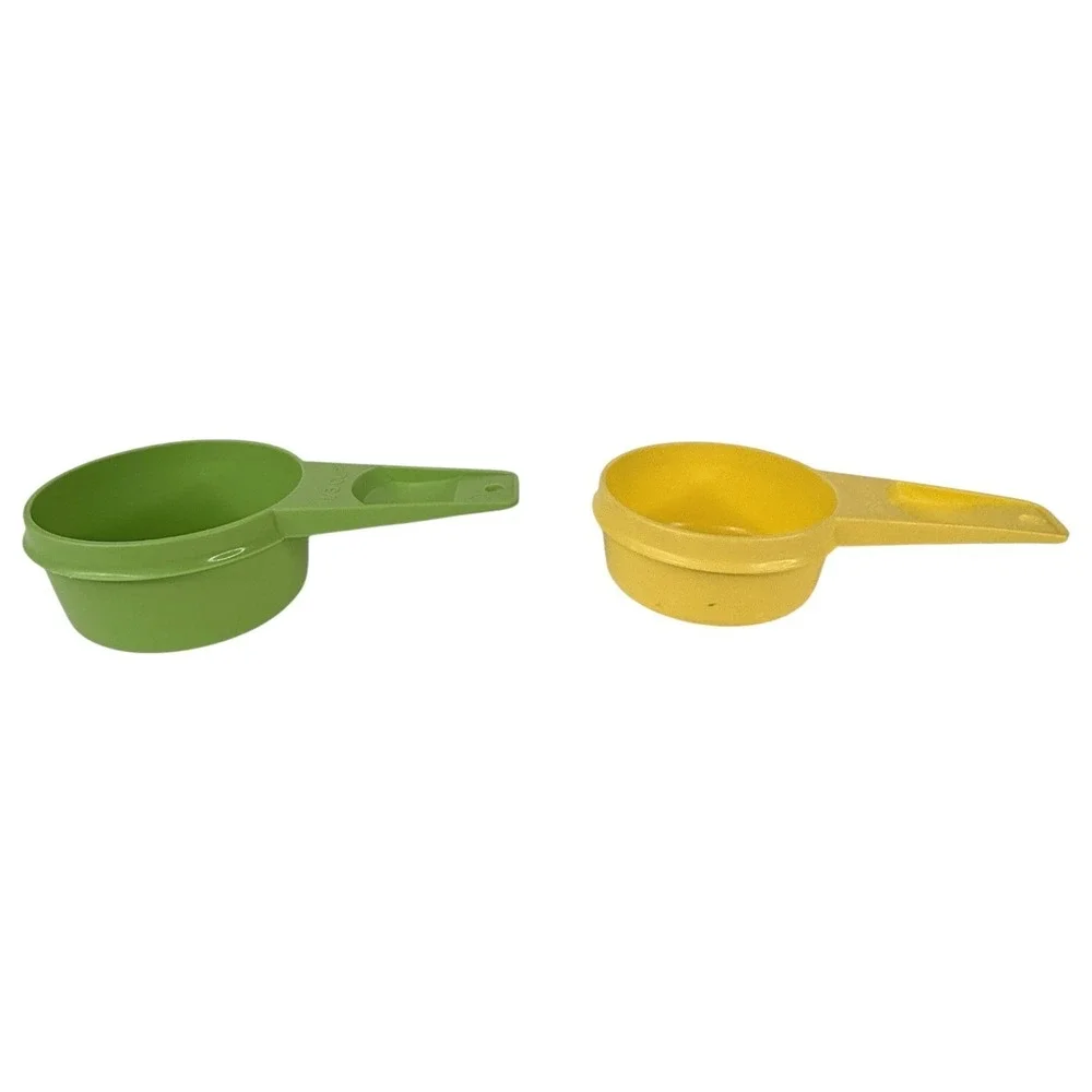 6 Tupperware Measuring Cups Apple Green Harvest Gold Vintage Nesting Set Yellow